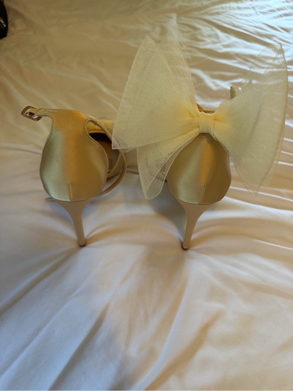 Lulus Tan Heels with Bows - Picture 3 of 5